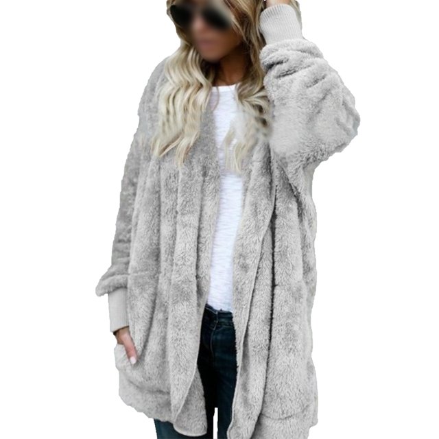 Innerwin Manteau à Capuche pour Femmes, Veste d'Hiver Chaude à Manches Longues, Gris 4TG
