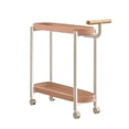 thumbnail image 2 of Table d'Appoint Portable à Roulettes Crème, Table de Bout Mobile, Organisateur de Rangement Robuste à 2 Niveaux avec Roues Silencieuses à 360°, Table Gigogne Compacte pour Chambre, Salon et Petits Espaces, Rose, 2 of 6