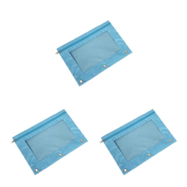 Decodeary Durable Pouch For Organizing Documents In Office Portable Zippered Pouch Sky Blue 3Set
