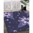thumbnail image 3 of Ahgly Company Tapis Rond Lavable en Machine Intérieur Transitionnel Violet Clair, 5 Pieds Rond, 3 of 7