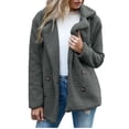 thumbnail image 1 of Qertyioot Plus Size Coat for Womens,Winter Warm Loose Plush Turndown Collar Jacket, 1 of 7