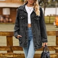 thumbnail image 4 of CEHVOM Veste en Denim pour Femmes à Col à Revers Coloré, Coupe Amincissante, Manches, Liquidation, 4 of 7
