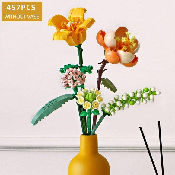 Blocs de Construction Bouquet de Roses Éternité - Cadeau Parfait pour la Fête des Enseignants pour Enfants!,