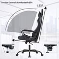 thumbnail image 3 of BestOffice Office Chair Ergonomic Racing Style, Lumbar Support Adjustable Stool Swivel Rolling for Women, Man, Black, 3 of 7