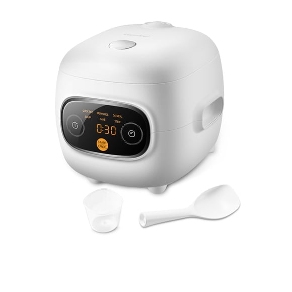 COMFEE' Mini Cuiseur à Riz 4 Tasses Cuites/2 Tasses Non Cuites, Cuiseur à Riz Portatif Antiadhésif, Minuterie de 24 Heures, 6 Fonctions, Cuiseur Rapide, Riz Brun, Oa