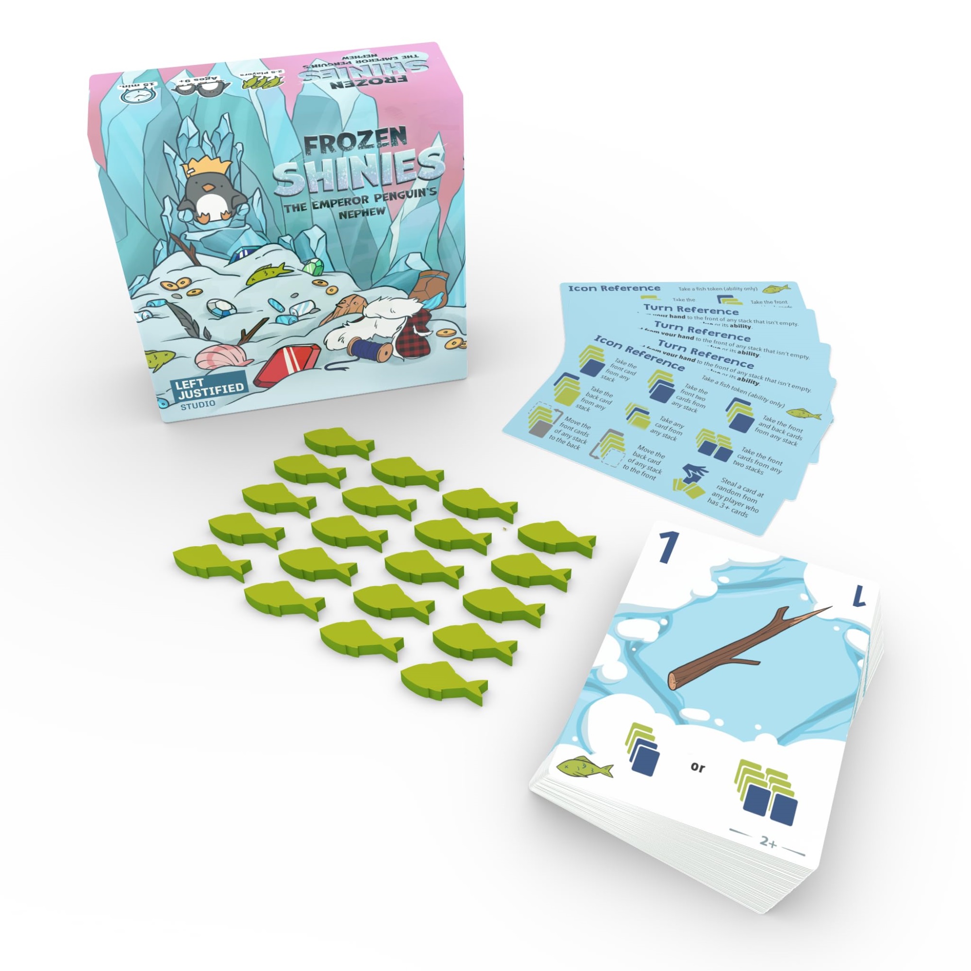 Left Justified Studio Frozen Shinies: The Emperor Penguins Nephew A Clever Little Card Game About Penguins Easy to Learn & Fun to Play 25 Players Ages 9+