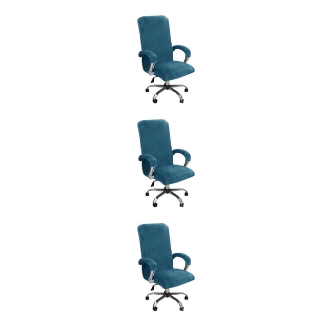 VONKY 3pack/lot Chair Cover Thickened And Anti-Skid Stay Securely In Place For Added Dust-proof Polyester peacock blue L 3Set