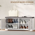 thumbnail image 4 of HOMCOM Shoe Bench with Storage, Padded Shoe Organizer, 8 Pairs, White, 4 of 10