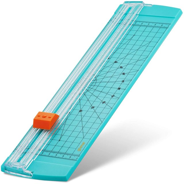 12 Inch Paper Trimmer, A4 Size Paper Cutter with Automatic Security Safeguard for Coupon, Craft Paper and Photos (Green)