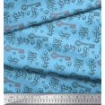 thumbnail image 3 of Soimoi Blue Viscose Chiffon Fabric Positive Quotes & Heart Text Print Sewing Fabric Yard 42 Inch Wide, 3 of 3