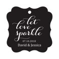 thumbnail image 1 of Darling Souvenir Custom Let Love Sparkle Wedding Hang Tags Personalized Fancy Frame Paper Tags -Black-50 Tags, 1 of 1