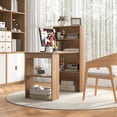 thumbnail image 3 of Patiojoy 48 Inch Computer Desk with Bookshelf 3-in-1 Home office Desk with 4-Tier Bookcase & CPU Stand Space-saving Reversible Writing Desk Natural, 3 of 10