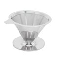 thumbnail image 1 of Coffee Filter, 4.9 × 5.7in Coffee Drip Cone Silver Reusable Stainless Steel  For Coffee Machine For Drip Coffee, 1 of 8