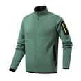 thumbnail image 1 of Lovzfmll Chandail à Capuchon Polartec pour Homme, Haute Élasticité, Fermeture Éclair, Poche, Chaud, Course, Vert, TP, 1 of 6