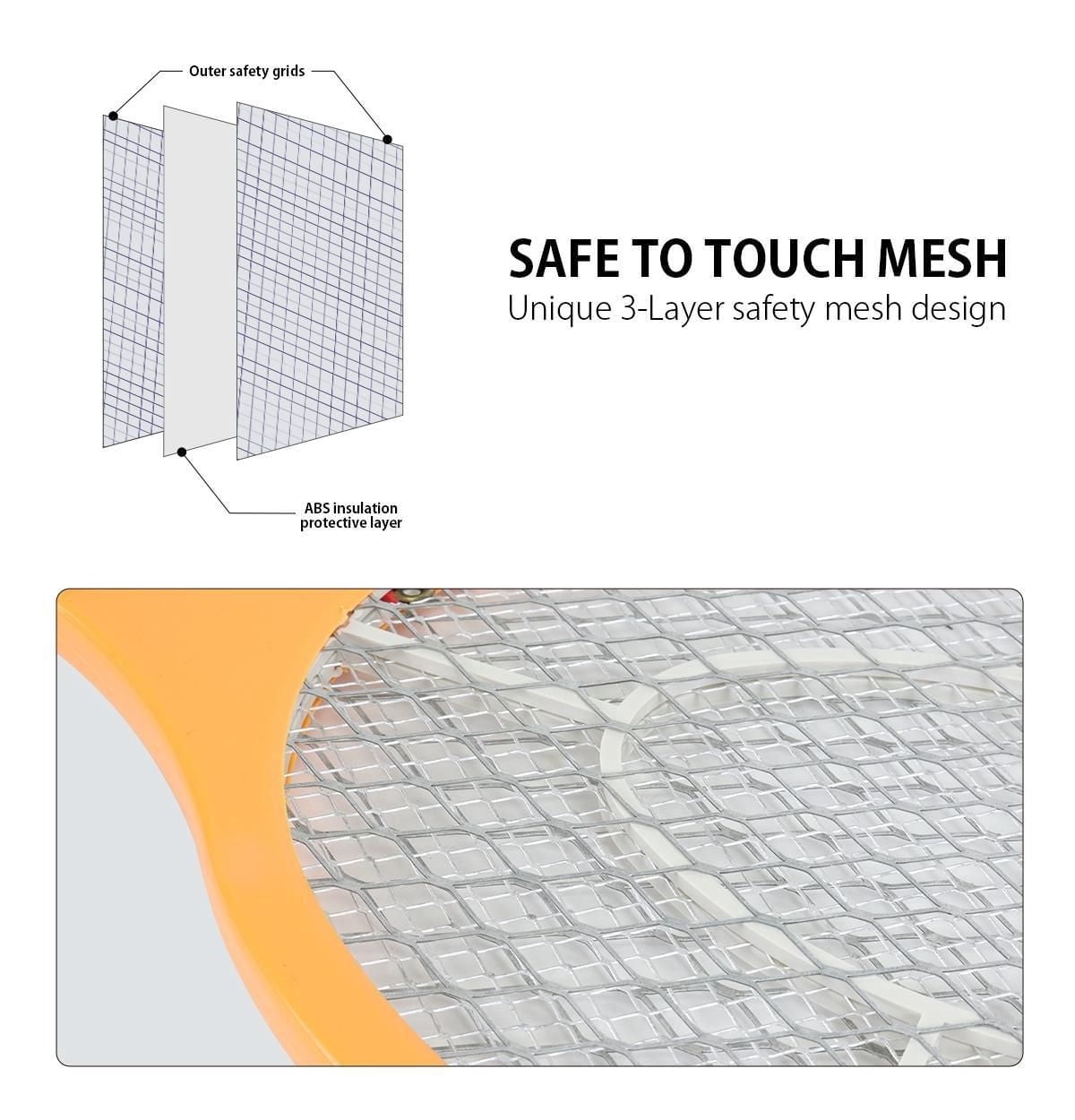 Bite Shield Raquette Zapper Électronique, Tue-Mouches et Insectes Efficace pour l'Extérieur