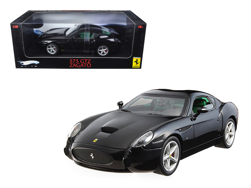 Hot wheels Ferrari 575 GTZ Zagato Elite Black 1/18 Diecast Model