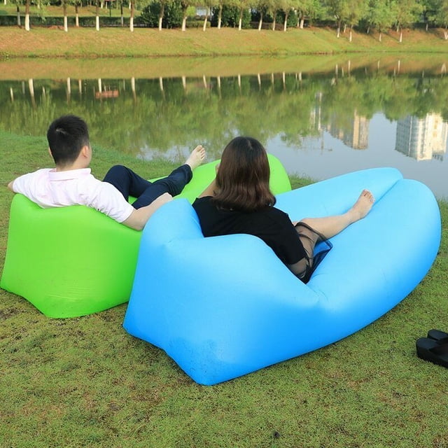 Chaise Pneumatique Auto-Gonflable Sans Pompe, Plage, Parc, Piscine, Camping, Pêche Toute Activités de Plein Air-Rouge