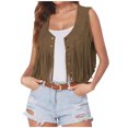 thumbnail image 2 of Vestes Légères pour Femmes Veste Ethnique Col Rond Cardigan Sans Manches Vintage Manteau Léger Uni Cardigans pour Femmes en Liquidation, 2 of 7