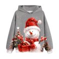 thumbnail image 1 of Chandails à Capuchon Sherpa pour Garçons et Filles, Chandail à Capuchon en Molleton, Chandail de Noël pour Enfants, T-shirt à Manches Longues à Motif, T-shirt Imprimé à Col Rond, Long Haut, Chandail à Capuchon pour Garçons et Filles, Gris 110, 1 of 3