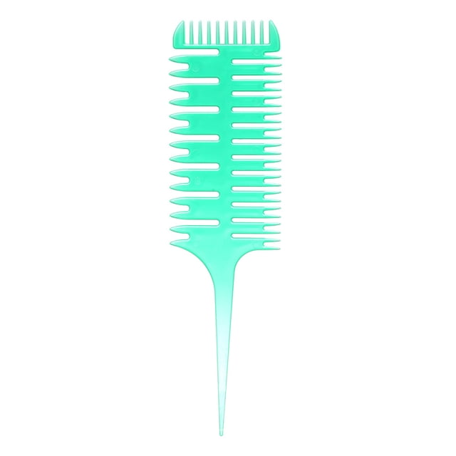 Professional 3-Sided ABS Highlight Comb with Dual Weaving Options & Regular Comb Top - Anti-Static, Lightweight Ergonomic Design for Hair Dyeing/Sectioning - Time-Saving Automatic Hair Weaving Tool