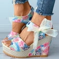 thumbnail image 2 of XZNGL Chaussures pour Femmes Chaussures Femmes Chaussures Décontractées Mode Femmes Unies Été Sandales à Lacets pour Dames Talon Compensé Chaussures de Plage Décontractées, 2 of 7