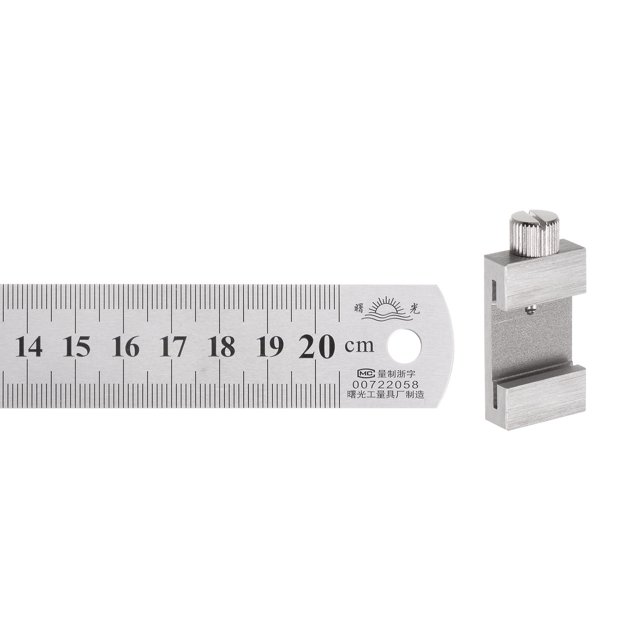 Unique Bargains Règle en Acier Inoxydable avec Bloc Graveur Règle de 8 Pieds en Pouces Métriques avec Glissière Vernier de 27 mm, Ton Argent