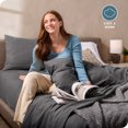 thumbnail image 3 of Bare Home Cozy Fleece Sheet Set - Extra Plush Polar Fleece - Deep Pocket - Twin XL, Gray, 3 of 8