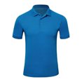 thumbnail image 1 of UKAP Man Shirt Lapel Collared Polo Top Two Buttons Soft Spring Blouse Sichuan Shirt Black Label-hole Blue S, 1 of 2
