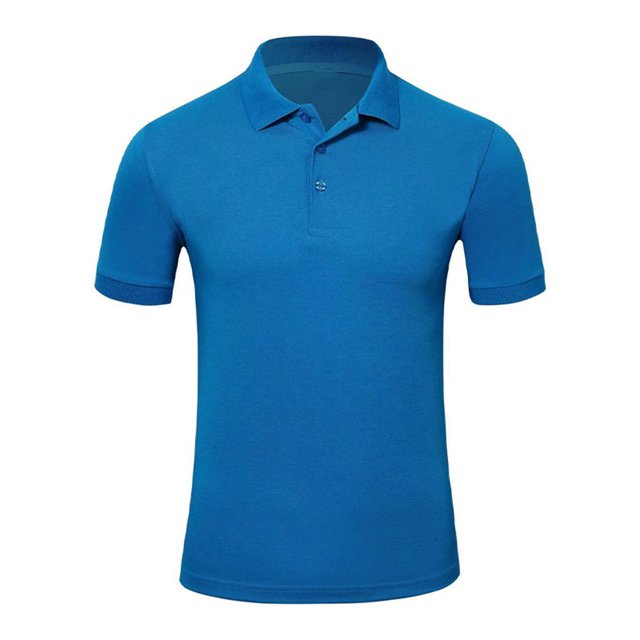 UKAP Man Shirt Lapel Collared Polo Top Two Buttons Soft Spring Blouse Sichuan Shirt Black Label-hole Blue S