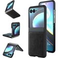 thumbnail image 1 of [PST] Motorola Moto Razr+ Plus / Razr 40 Ultra 2023 Leather Case, Slim Shockproof Hard PC Shell Leather Case Cover, 1 of 5