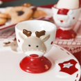 thumbnail image 4 of WHEANG Ceramic Christmas Egg Cup Funny Christmas Egg Cup Santa Egg Cups Adorable Egg Stand Egg Container Ceramic Egg Supporting Rack Egg Egg Organizer For Serving Break, 4 of 9