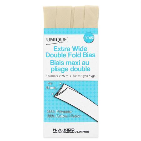 UNIQUE Extra-Wide Double-Fold Bias Tape - Fawn, polycoton, 2.75 m (3.01 yd)