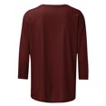 thumbnail image 5 of Timegard Womens Summer Tops Crewneck 3/4 Sleeve Solid Color Comfy Basic Tee Shirts Casual Loose Tops, 5 of 5