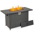 thumbnail image 1 of Gymax 44.5'' Propane Fire Pit Table w/ Metal Slatted Tabletop & Stainless Steel Burner Black, 1 of 6