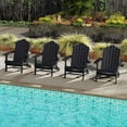 thumbnail image 2 of Gymax 4PCS Patio Folding Adirondack Chair Weather Resistant Cup Holder Yard Black, 2 of 10