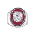 thumbnail image 1 of RYLOS Men's Rings Sterling Silver Christ Head Religious Ring With Diamonds and Red Quartz Red Quartz Designer Men's Jewelry Size 13, 1 of 6