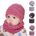 thumbnail image 3 of 2Pcs/Set Baby Infant Winter Knitted Beanie Cap Hat Plush Liner Warm Neck Scarf, 3 of 10