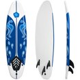 thumbnail image 1 of Gymax 6ft Surfing Body Board  w/ 3 Removable Fins Safety Leash White, 1 of 10