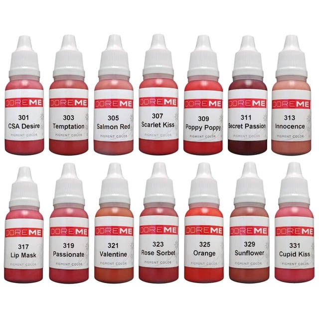 Doreme Permanent Makeup Pigment Set Lips Set Kit Ink Color Cosmetic Micropigmentation Sets