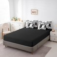 thumbnail image 4 of YST Black White Grey King Comforter Set With Sheets 7 Piece For Kids Boys Teen Abstract Wildlife Skin Bedding Set Geometric Leopard Bed In A Bag Buffalo Check Cheetah Print Bed Set, 4 of 5