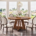 thumbnail image 4 of Tribesigns Rustic Farmhouse Round Dining Table for 4-6, 4 of 5