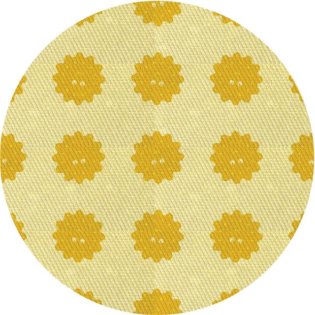 Ahgly Company Tapis d'Intérieur Ronds Transitionnels Jaunes Lavables à la Machine, 3 Pieds Rond