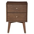thumbnail image 1 of Alpine Furniture Flynn Table de Nuit Moderne Mi-Siècle à 2 Tiroirs, Noyer, 1 of 3