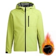 thumbnail image 1 of Men's Windproof and Waterproof Outdoor Jacket with Adding Fleece, Drawstring Hood, Zipper Pockets, Long Sleeves, for Hiking and Casual Wear in Cold Weather, 1 of 4
