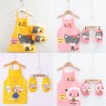thumbnail image 1 of Neinkie 3Pcs/Set Kids Aprons for Cooking and Baking - 4 Piece Set, Kids Cartoon Aprons For Painting with Protective Sleeves for Kids and Kid Apron with Pockets, Aprons for Kids Age 2-12, 1 of 2