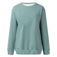 thumbnail image 4 of Aboser Chandail pour Femmes à Manches Longues, Col Ras du Cou, Chandails Confortables et Décontractés, Hauts à Enfiler, Tunique Légère Surdimensionnée, Blouse Surdimensionnée, Chandails Sans Poche, 4 of 5