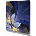thumbnail image 2 of Blue and Yellow Large Fractal Pattern - Floral Canvas Art Print, 2 of 3