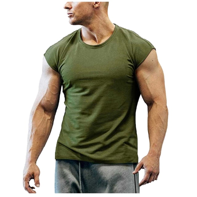 LSLJS Débardeurs à Col Rond pour Hommes, Unis, Sans Manches, Séchage Rapide, Natation, Plage, Musculation, Gym, Course, Athlétiques