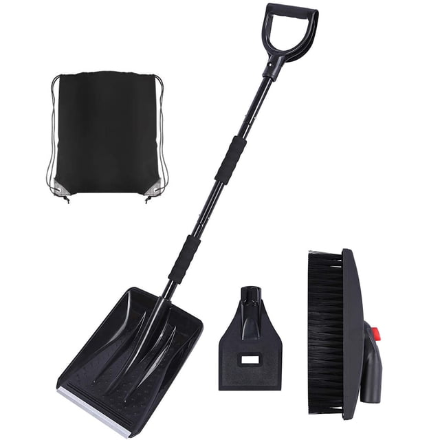 TIMIFIS Snow Removal Piec Three in One Stainless Steel Snow Shovel Removable Retractable Vehicle Snow Shovel in Winter Including Cloth Bag Version Spatula Kitchen Gadgets