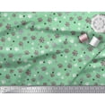 thumbnail image 2 of Soimoi Green polyester Crepe Fabric Paw Dog Print Fabric by Yard 52 Inch Wide, 2 of 3